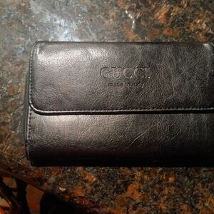 Gucci Black Leather Phone Case